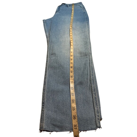 Hollister Ultra High Rise‎ Raw Hem Mom Doodle Jeans Light Wash Stretch Denim 11 - Picture 14 of 15